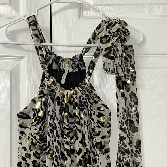 BCBG Generation leopard cheetah print babydoll dress(Size Large) - Picture 5 of 8